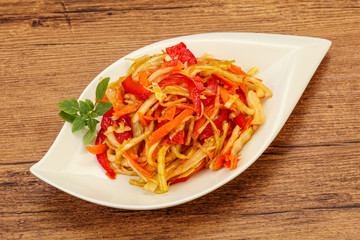 Cabbage salad with carrot and pepper