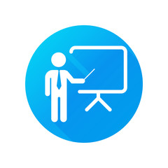 Business Presentation Icon. Contains such Presenter. Teacher icon. Training. Seminar sign