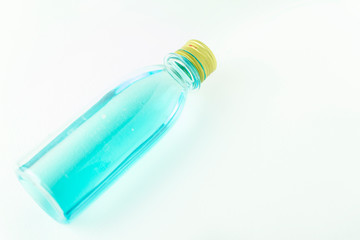 Alcohol bottle for disinfecting Placed on isolate white ground