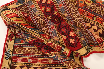 Old and modern Persian Colourful Arabesque and handmade carpet, rug gelim, patchwork, and Gabbeh...