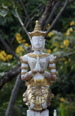 Deva statue in Wat Phra Buddhabart Si Roy, Mae Rim District, Chiangmai province, Northern Thailand.