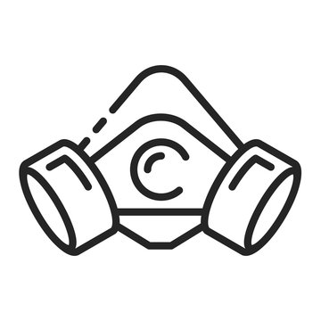 black outline respirator mask clip art preview
