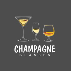 Champagne Glasses.Wine glases & Grape