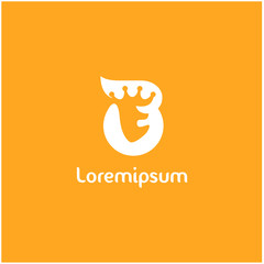 Initial B lady face with crown logo design