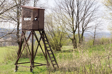 Hunting pulpit between trees