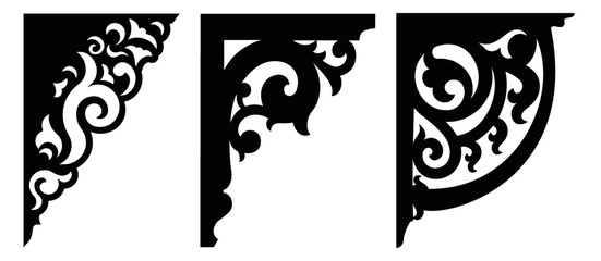 vector set of three ornamental corners