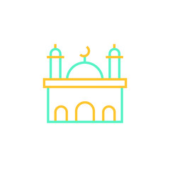 mosque icon vector illustration color line design