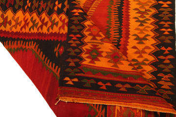 Old and modern Persian Colourful Arabesque and handmade carpet, rug gelim, patchwork, and Gabbeh...