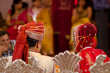 Bride and groom, Hindu wedding, Rajasthan , India	