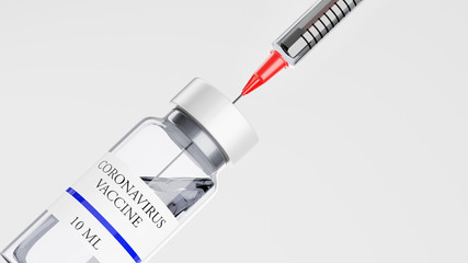 Fototapeta na wymiar Vaccine and syringe injection.Immunization and treatment from coronavirus infection(novel coronavirus disease 2019,