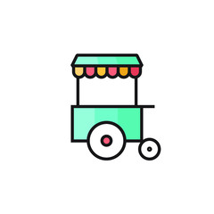 foodcart icon vector illustration filled outline design