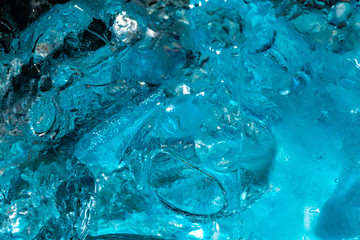 Blue macro drink,Blue bubbles abstract ,Ice cubes 