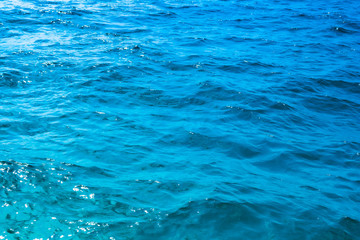 Sea surface,Blue ocean water with waves background ,Soft blue waves - water surface on sea 