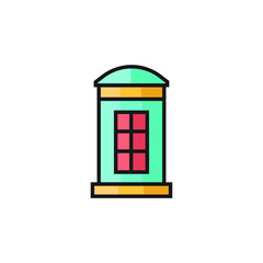 phone booth icon vector illustration filled outline