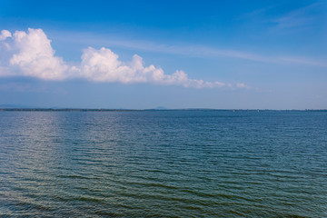 Fototapeta premium Crystal turquoise blue sea in a tropical beach ,Sea and sky,Perfect sky and ocean