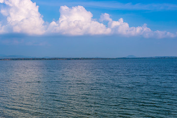 Obraz premium Crystal turquoise blue sea in a tropical beach ,Sea and sky,Perfect sky and ocean