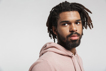 Portrait of a young african man wearing hoodie