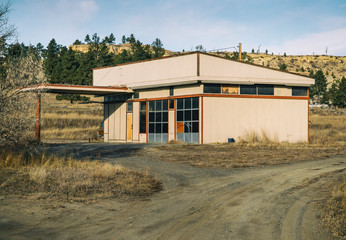An abandoned garage near Roundup Montana