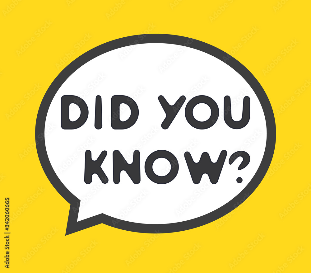 Poster Question did you know Bright background with message in white speech bubble, for comics and web publications, vector illustration