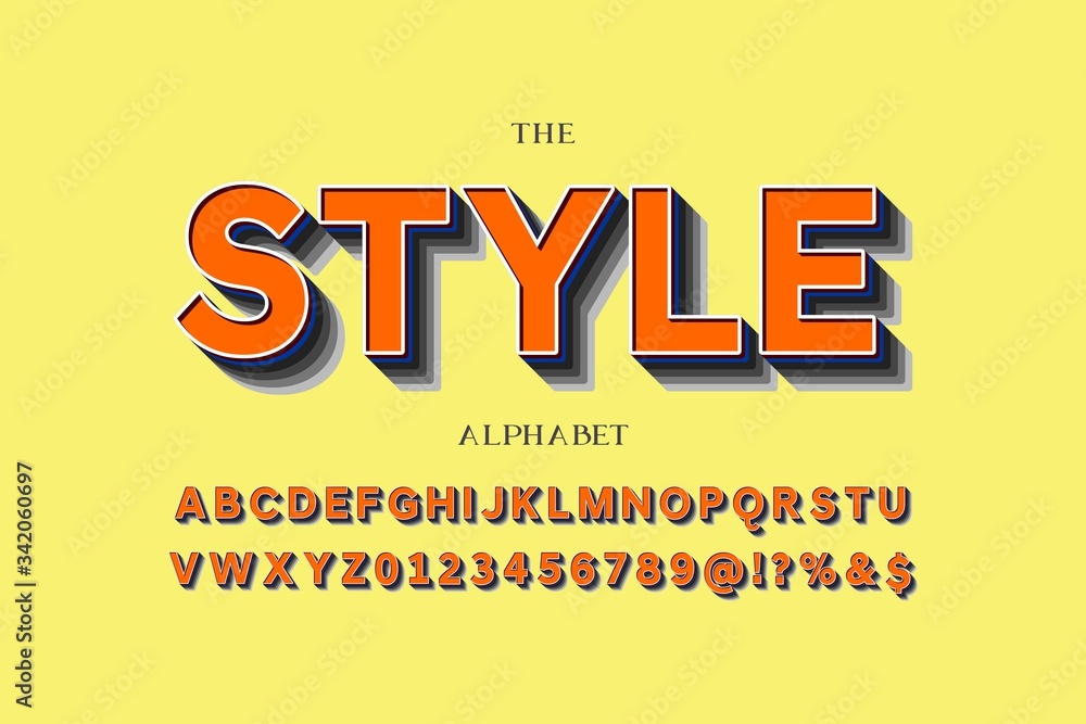 Aufkleber font.alphabet.typeface.script.shadow effect.handcrafted handwritten vector label design old style.vi