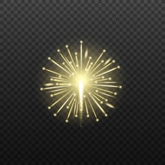 Mockup of firework explosion element, realistic vector illustration isolated.