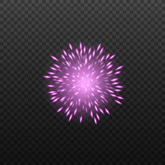 Festival firework or firecracker element, realistic vector illustration isolated.