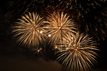 Obraz premium Fireworks on Bahrain National day, 16 December 2017