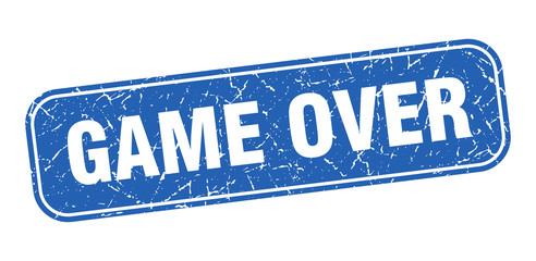 game over stamp. game over square grungy blue sign