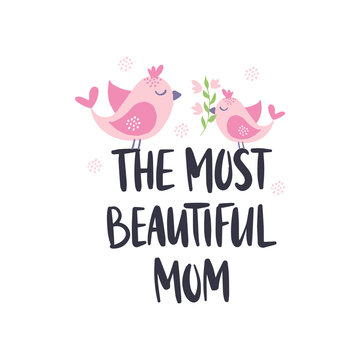 Mother's Day holiday illustration. Hand drawn vector lettering quote.