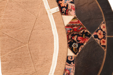 Old and modern Persian Colourful Arabesque and handmade carpet, rug gelim, patchwork, and Gabbeh...