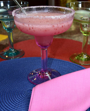 Pink Margarita On A Party Table