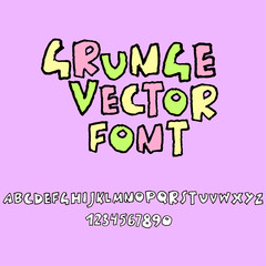 Handdrawn cartoon bold font. Modern grunge lettering. Vector illustration.