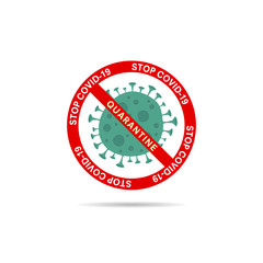 corona virus stop sign illustration