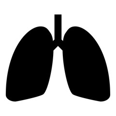 Lungs human icon black color vector illustration flat style image