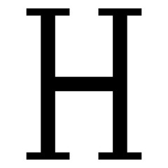 Eta greek symbol capital letter uppercase font icon black color vector illustration flat style image