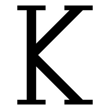 Kappa greek symbol capital letter uppercase font icon black color vector illustration flat style image