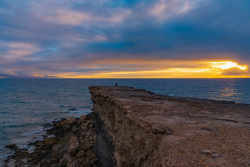ocean sunset on the cliff