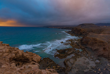 ocean sunset on the cliff