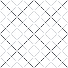 Fototapeta premium Cross lined seamless minimalistic pattern, vector minimal crossed lines background, stripy tile minimal wallpaper or textile print.