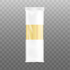 Spaghetti pasta blank packaging template realistic vector illustration isolated.