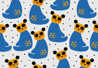 Seamless pattern with panda.