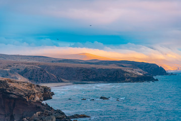 ocean sunset on the cliff