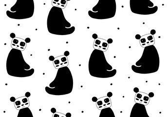 Seamless pattern with panda.