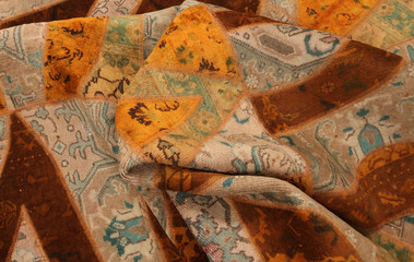 Old and modern Persian Colourful Arabesque and handmade carpet, rug gelim, patchwork, and Gabbeh...