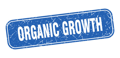 organic growth stamp. organic growth square grungy blue sign