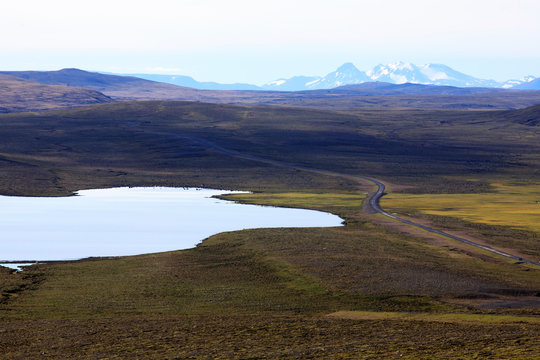Kjolur / Iceland - August 25, 2017: A lake near the Kjolur Highland Road, Iceland, Europe