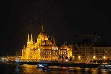 Fototapeta premium night panorama of the city of Budapest in Hungary