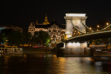 Obraz premium night panorama of the city of Budapest in Hungary