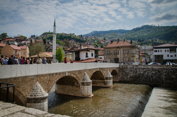 river bridge in Bosnia Sarajevo