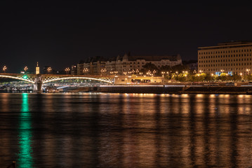 night panorama of the city of Budapest in Hungary